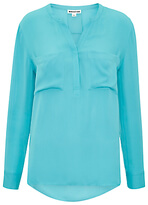 whistles-elsa-longline-silk-blouse-turquoise
